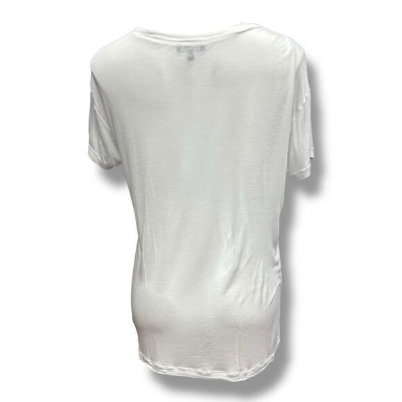 Y2K Express T Shirts 2 Sheer Embellished Pockets Black White Studded Sequins M - Picture 7 of 16